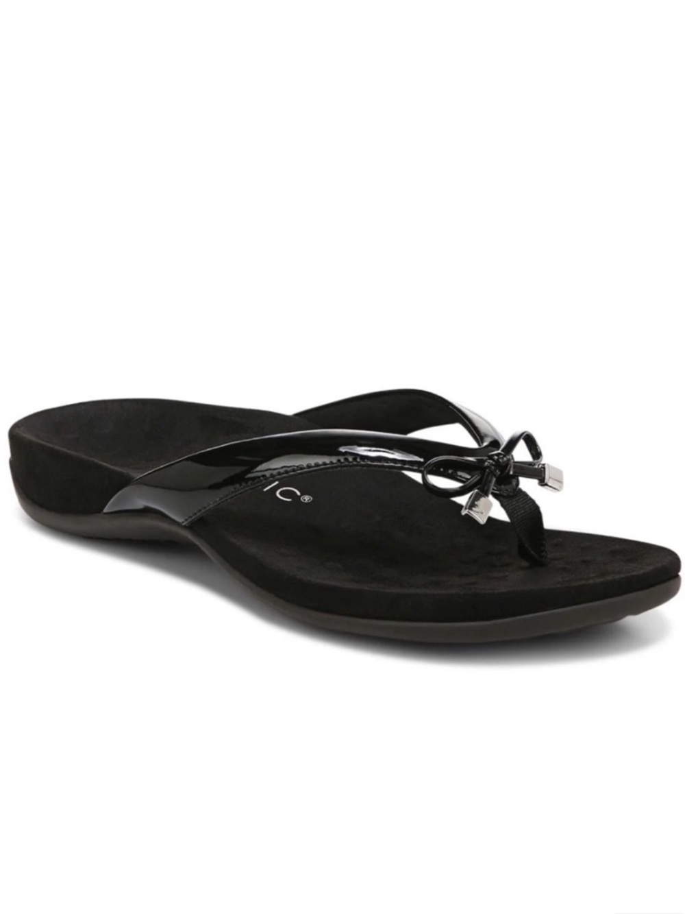 Vionic Black Bella Toe Post Sandals